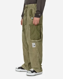 Maison MIHARA YASUHIRO Pants^Cotton Satin Cargo Trousers Khaki