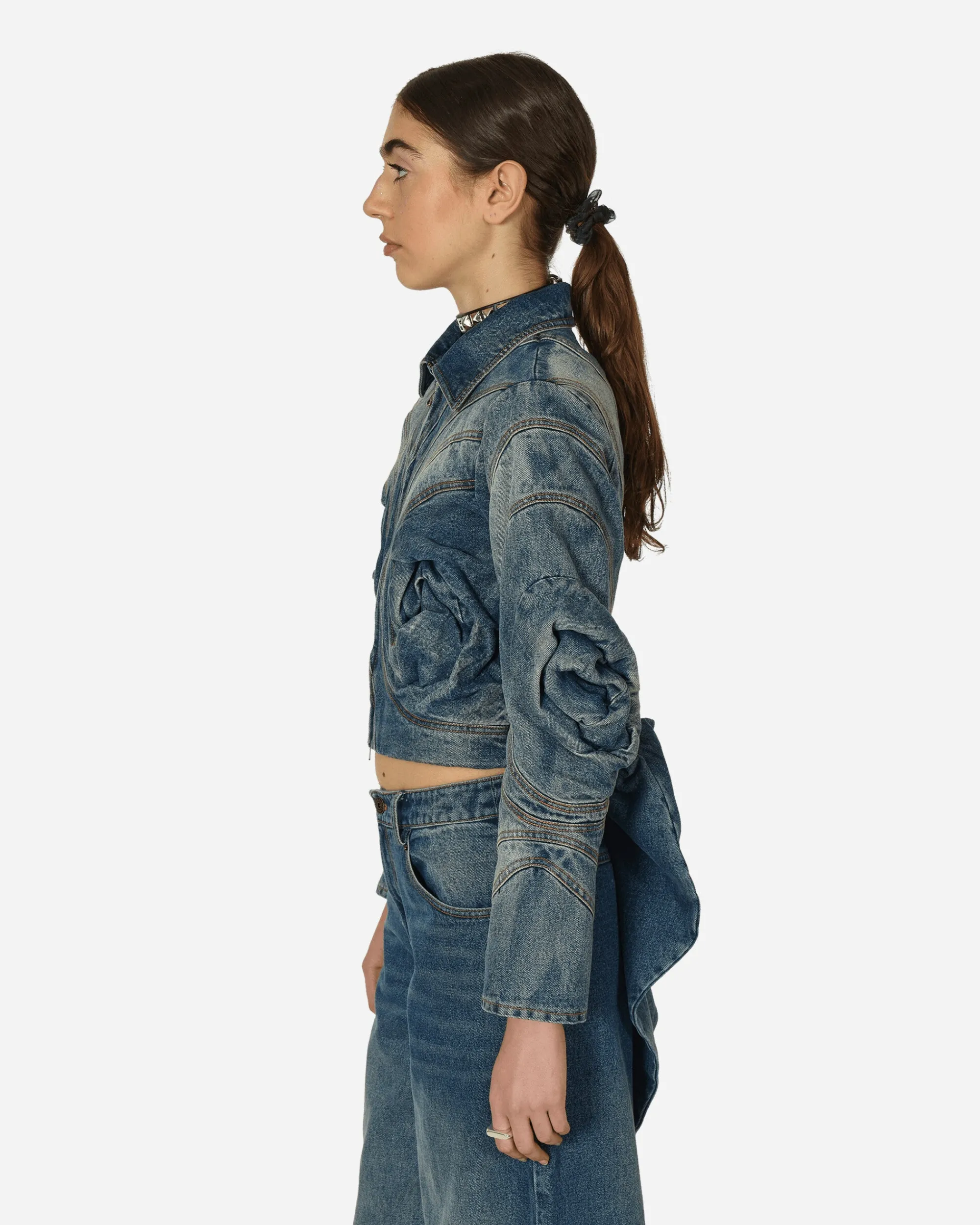 MARRKNULL Coats And Jackets^Crinkled Floral Jacket Blue