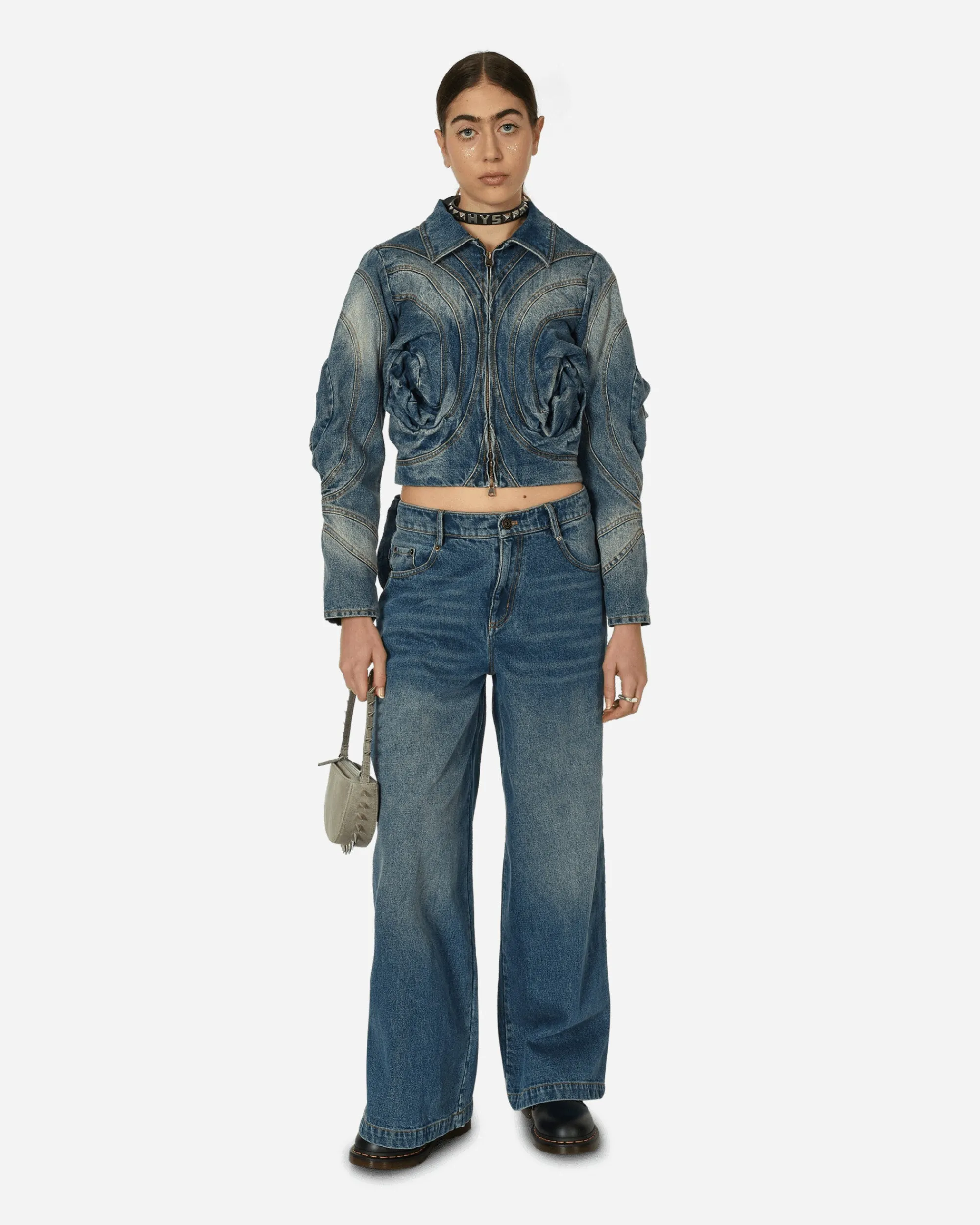 MARRKNULL Coats And Jackets^Crinkled Floral Jacket Blue