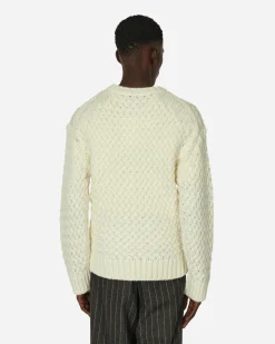 AMOMENTO Knitwear^Crochet Knit Sweater Ivory