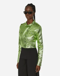 Priscavera Coats And Jackets^Cropped Moto Jacket Wasabi
