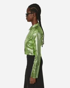 Priscavera Coats And Jackets^Cropped Moto Jacket Wasabi