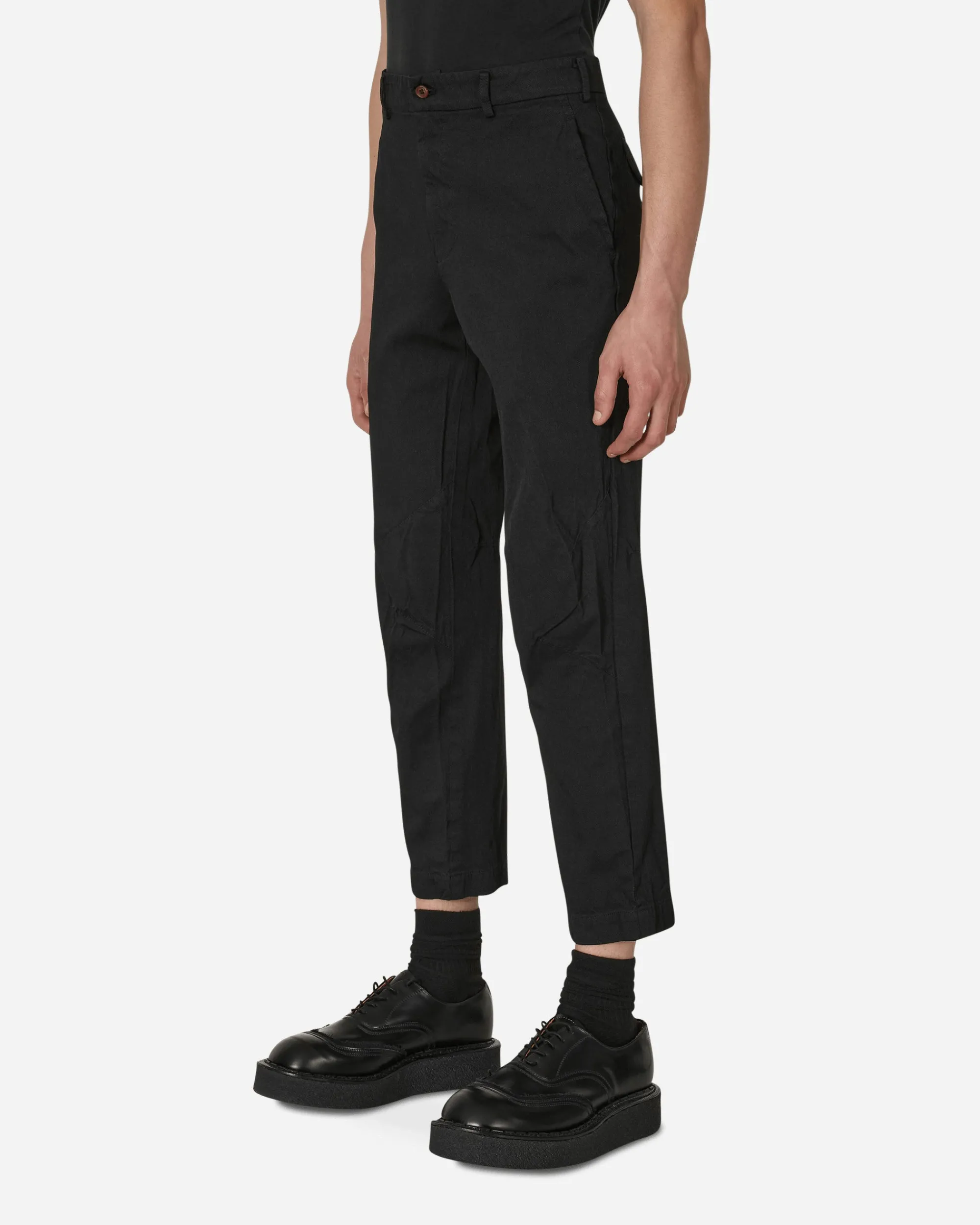 Comme Des Garçons Black Pants^Crumpled Polyester Pants Black