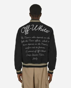 Off-White Coats And Jackets^Cryst Moon Phase Varsity Jacket Black
