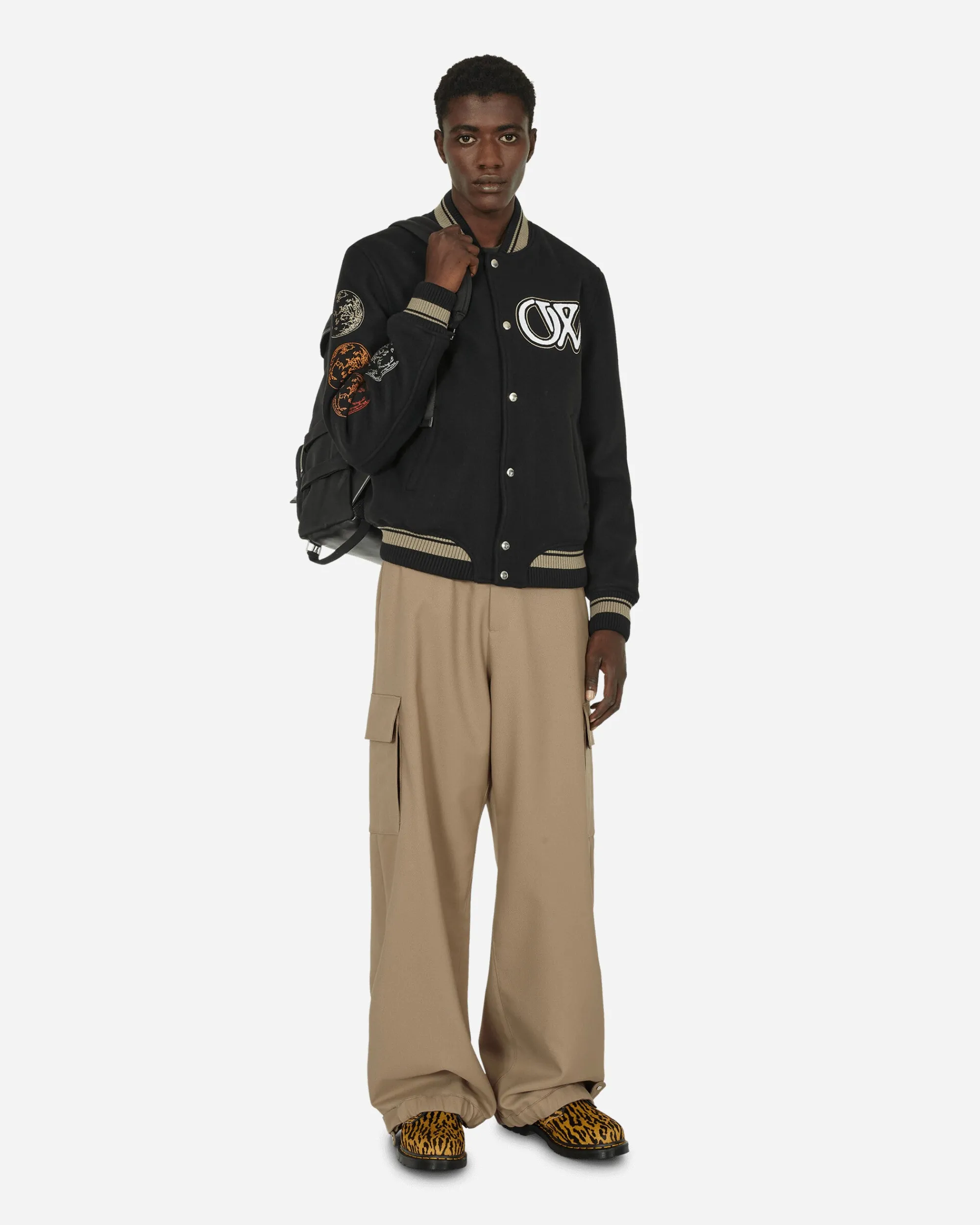 Off-White Coats And Jackets^Cryst Moon Phase Varsity Jacket Black