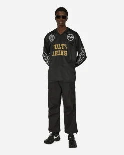 Aries T-Shirts^Cult Leader Airtex Longsleeve T-Shirt Black