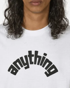 aNYthing T-Shirts^Curved Logo T-Shirt White / Black