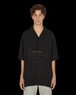 Off-White Shirts^Cut Here Logo Holiday Shirt Black