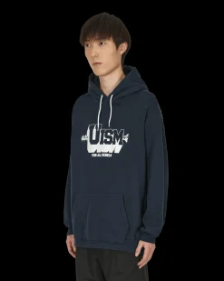 Undercoverism Sweatshirts^Cut-Up Hooded Sweatshirt Navy