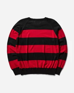 Peel & Lift Knitwear^Damaged Stripe Jumper Black / Red