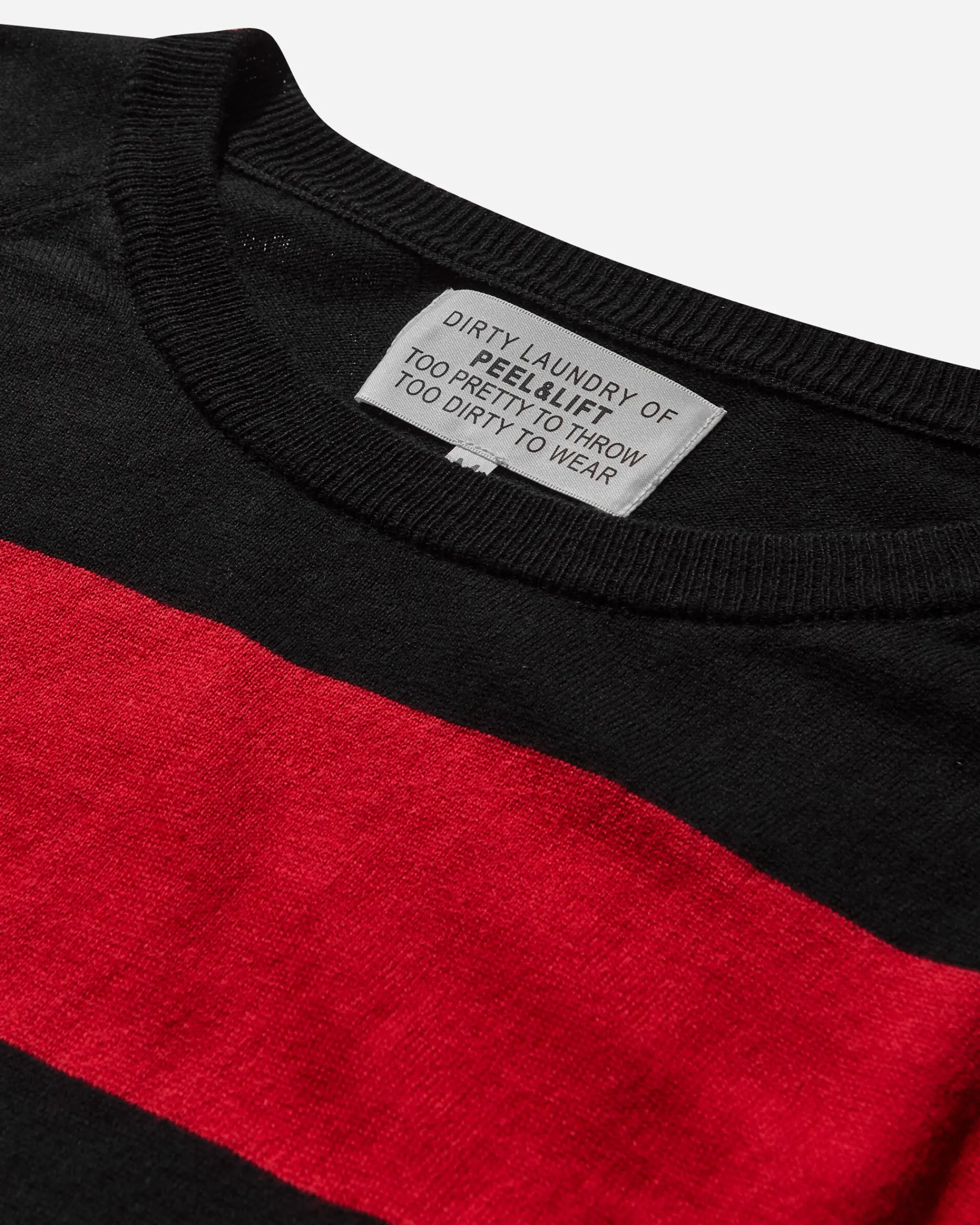 Peel & Lift Knitwear^Damaged Stripe Jumper Black / Red