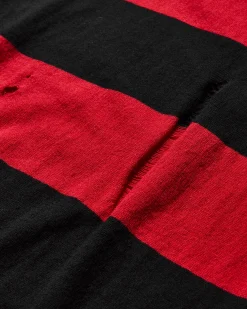 Peel & Lift Knitwear^Damaged Stripe Jumper Black / Red