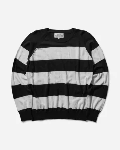 Peel & Lift Knitwear^Damaged Stripe Jumper Black / White