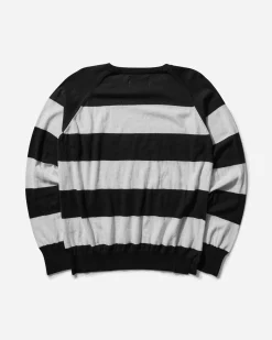 Peel & Lift Knitwear^Damaged Stripe Jumper Black / White