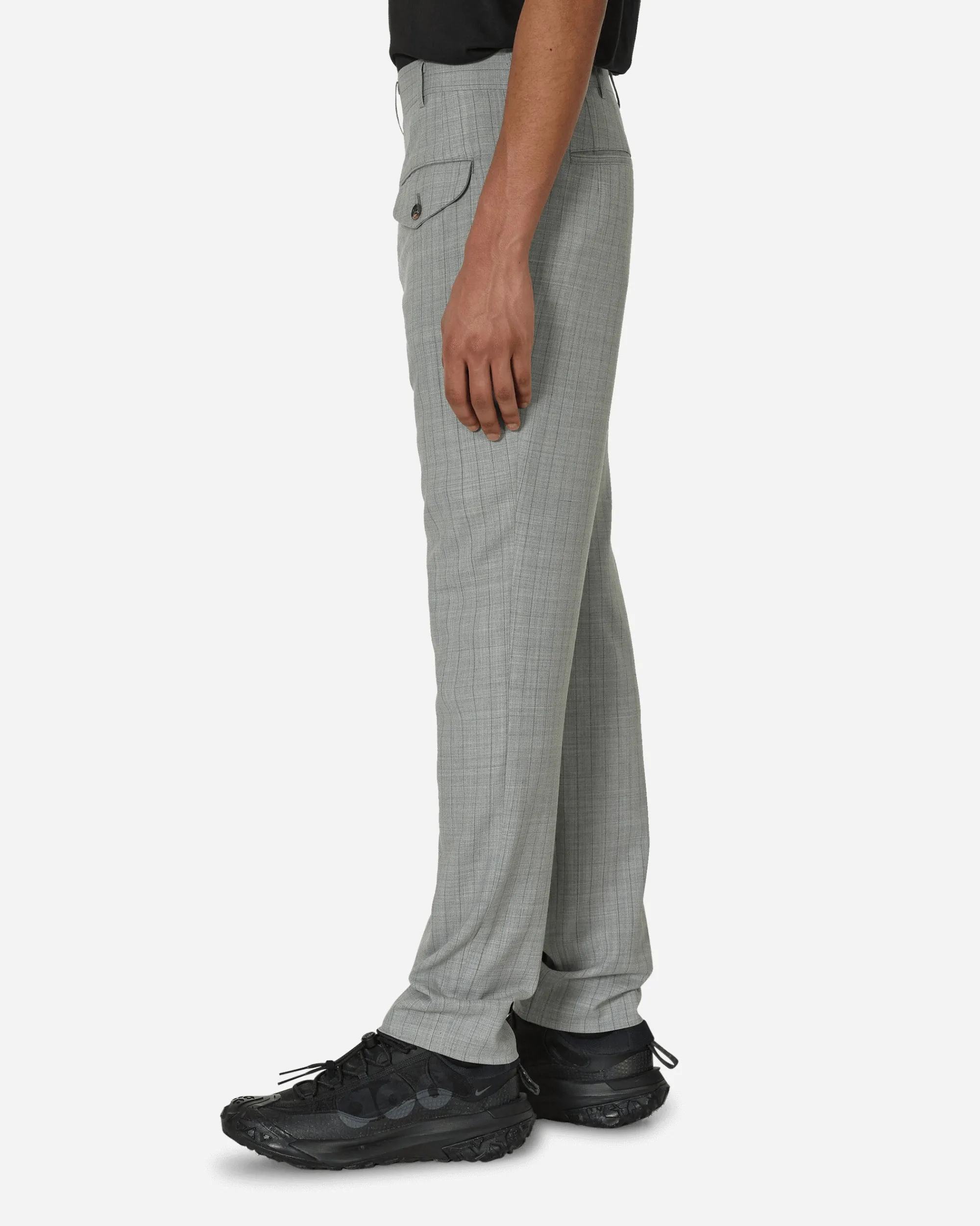 Comme Des Garçons Homme Plus Pants^Deconstructed Checked Wool Trousers Grey