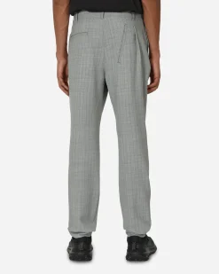 Comme Des Garçons Homme Plus Pants^Deconstructed Checked Wool Trousers Grey
