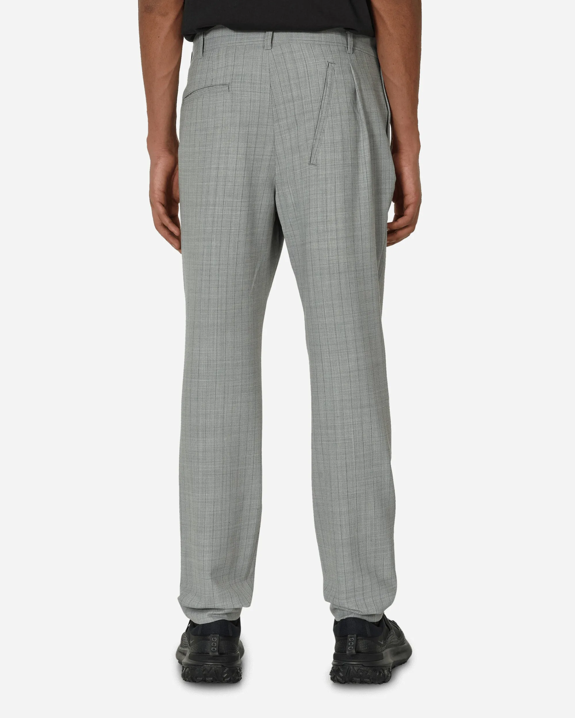 Comme Des Garçons Homme Plus Pants^Deconstructed Checked Wool Trousers Grey