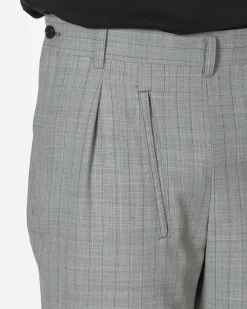 Comme Des Garçons Homme Plus Pants^Deconstructed Checked Wool Trousers Grey