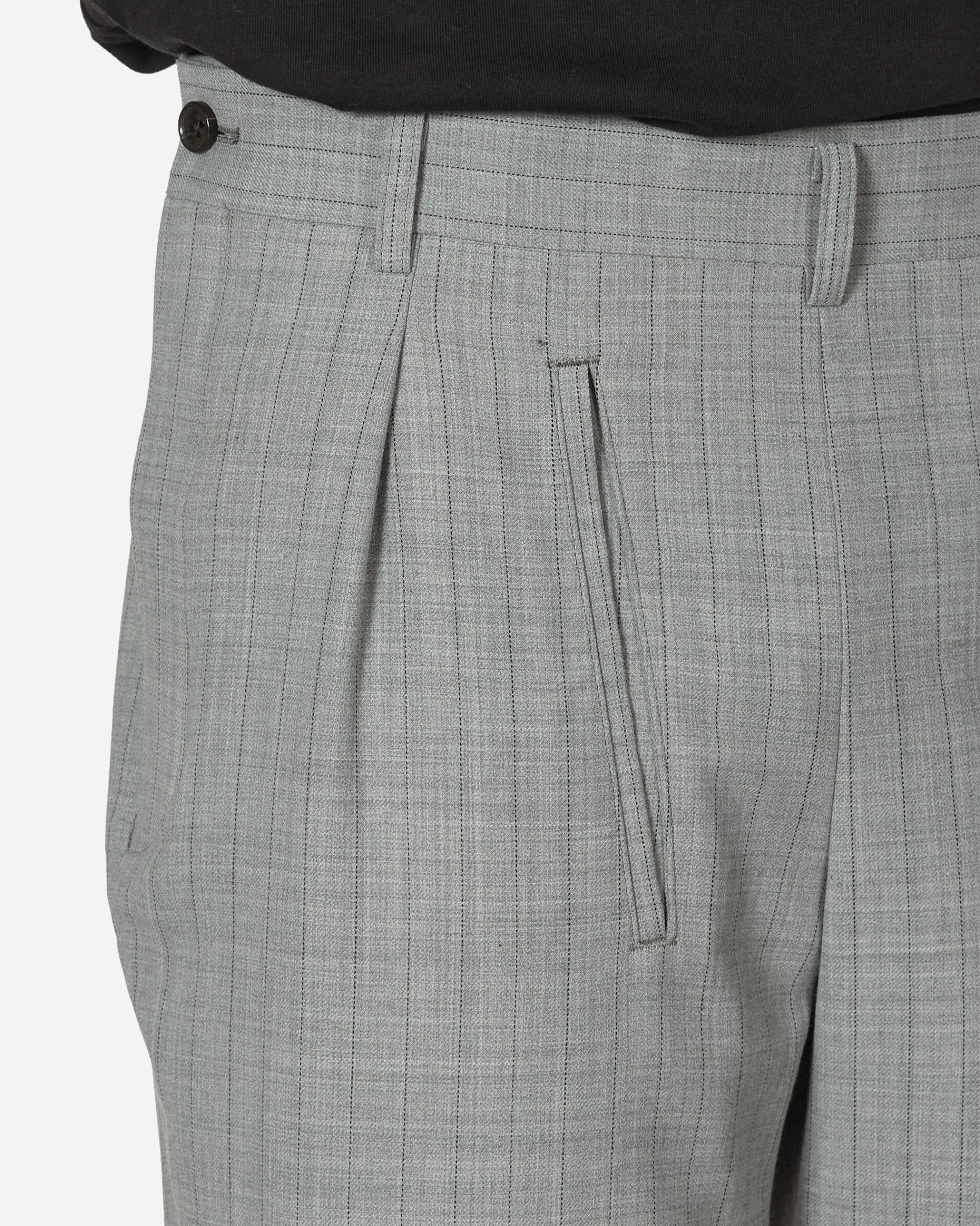 Comme Des Garçons Homme Plus Pants^Deconstructed Checked Wool Trousers Grey