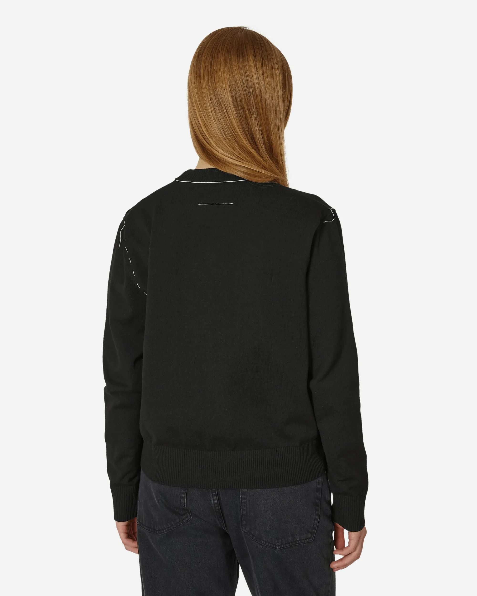MM6 Maison Margiela Knitwears^Deconstructed Crewneck Sweater Black