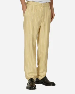 Bode Pants^Dennis Stripe Trousers Cream / White