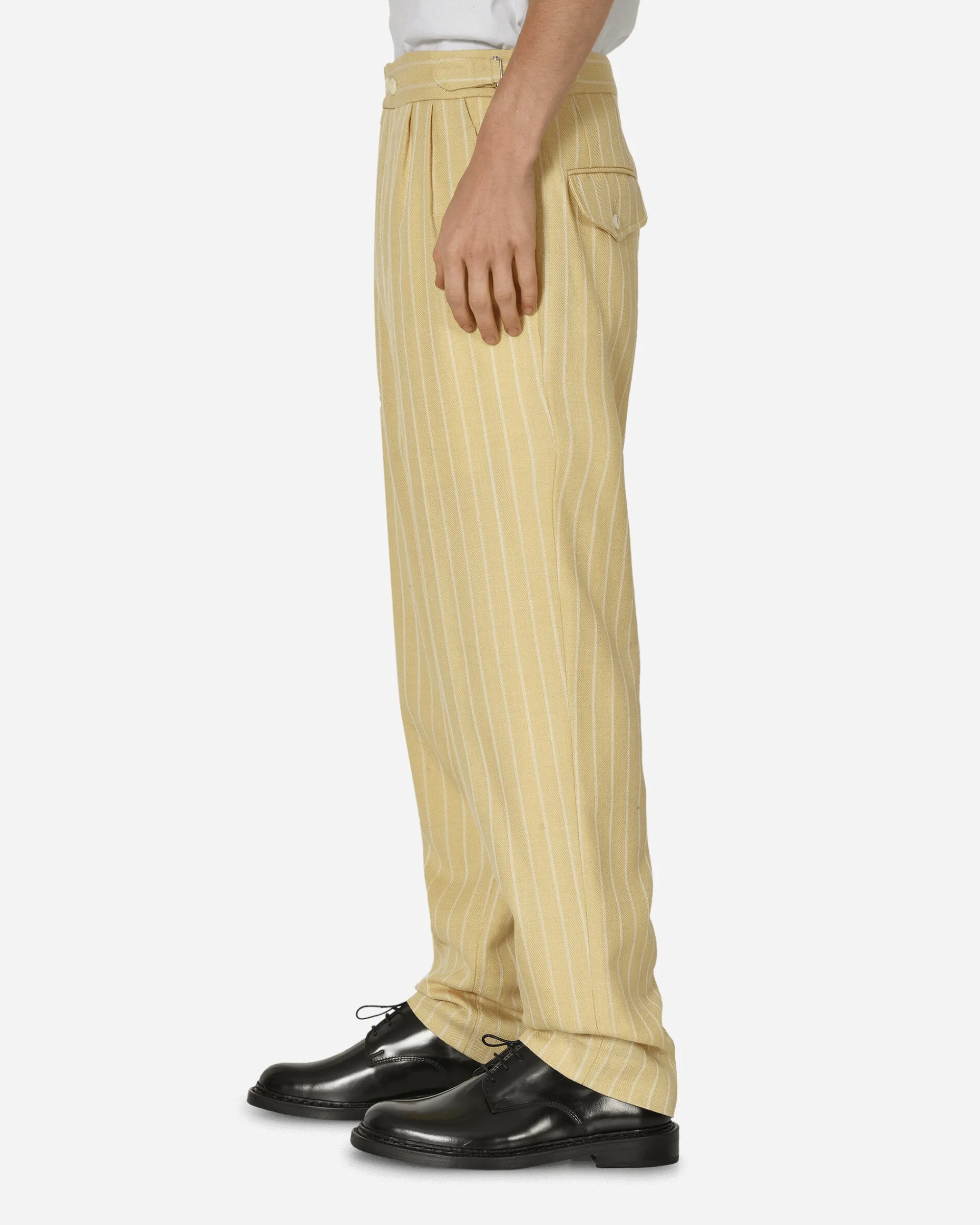 Bode Pants^Dennis Stripe Trousers Cream / White