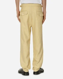 Bode Pants^Dennis Stripe Trousers Cream / White
