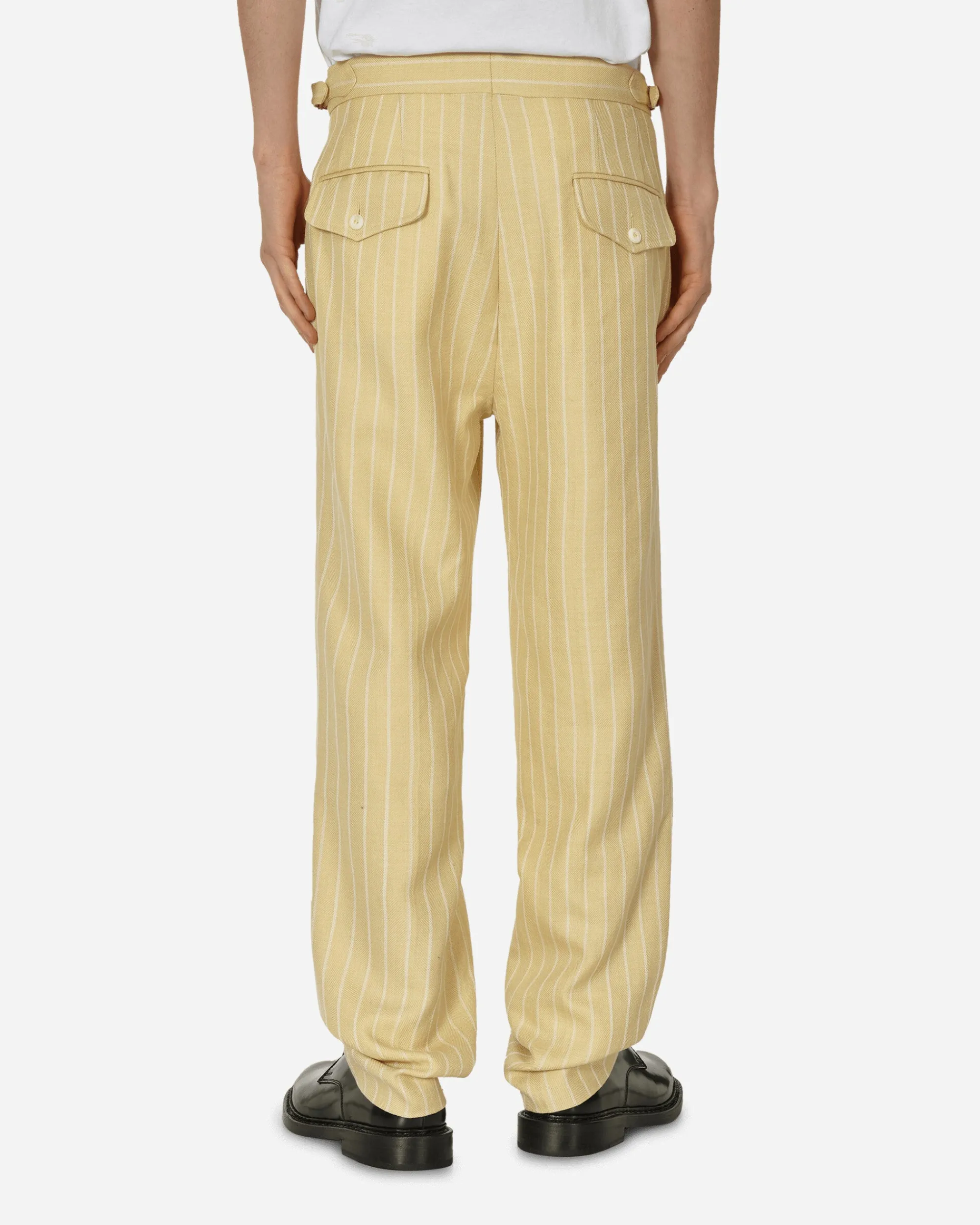 Bode Pants^Dennis Stripe Trousers Cream / White