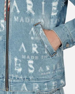 Aries Coats And Jackets^Destroyed Jean Jacket Blue