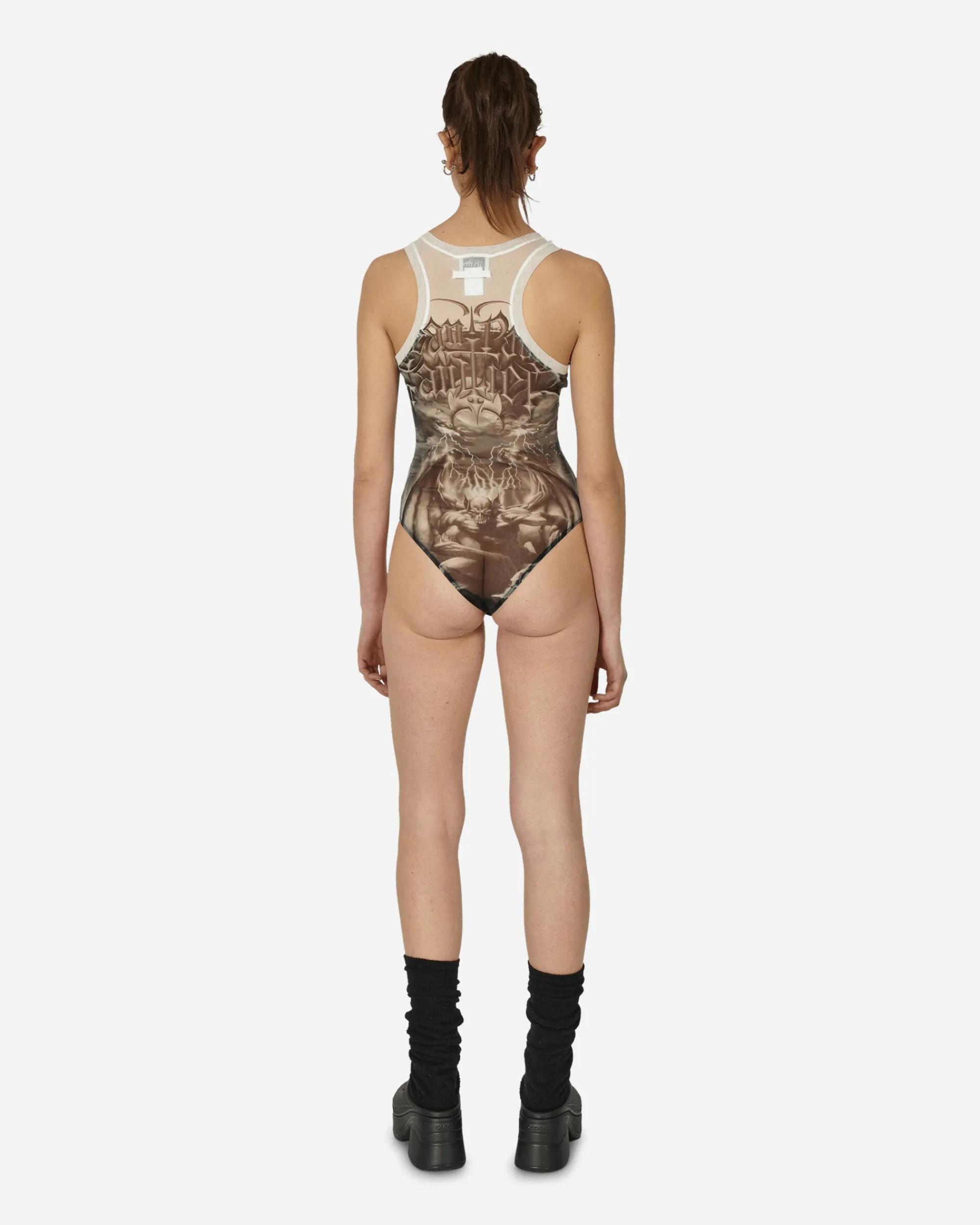 Jean Paul Gaultier Pants^Diablo Swimsuit White / Black