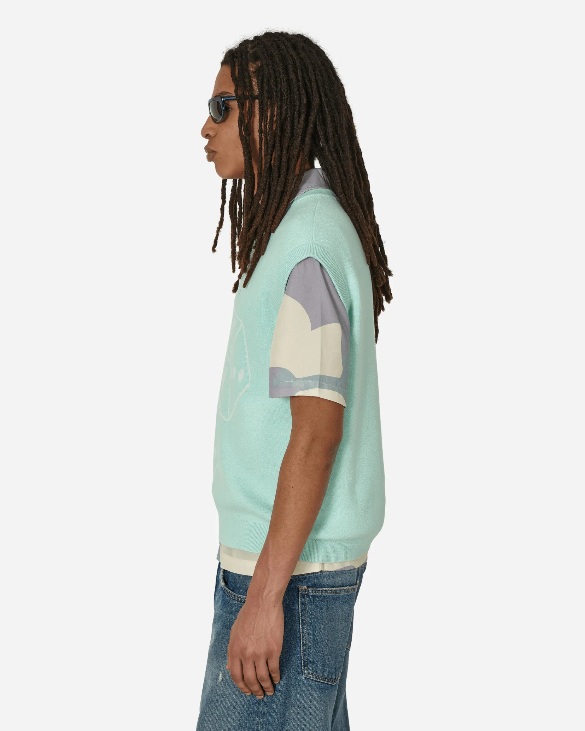 Awake NY Knitwear^Dice Sweater Vest Mint