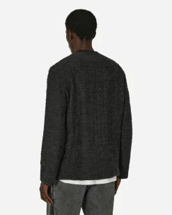 MM6 Maison Margiela Knitwear^Distressed Crewneck Sweater Dark Grey