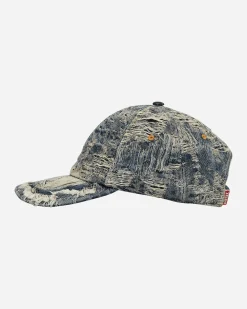 Diesel Hats|Hats^Distressed Denim Baseball Cap Blue