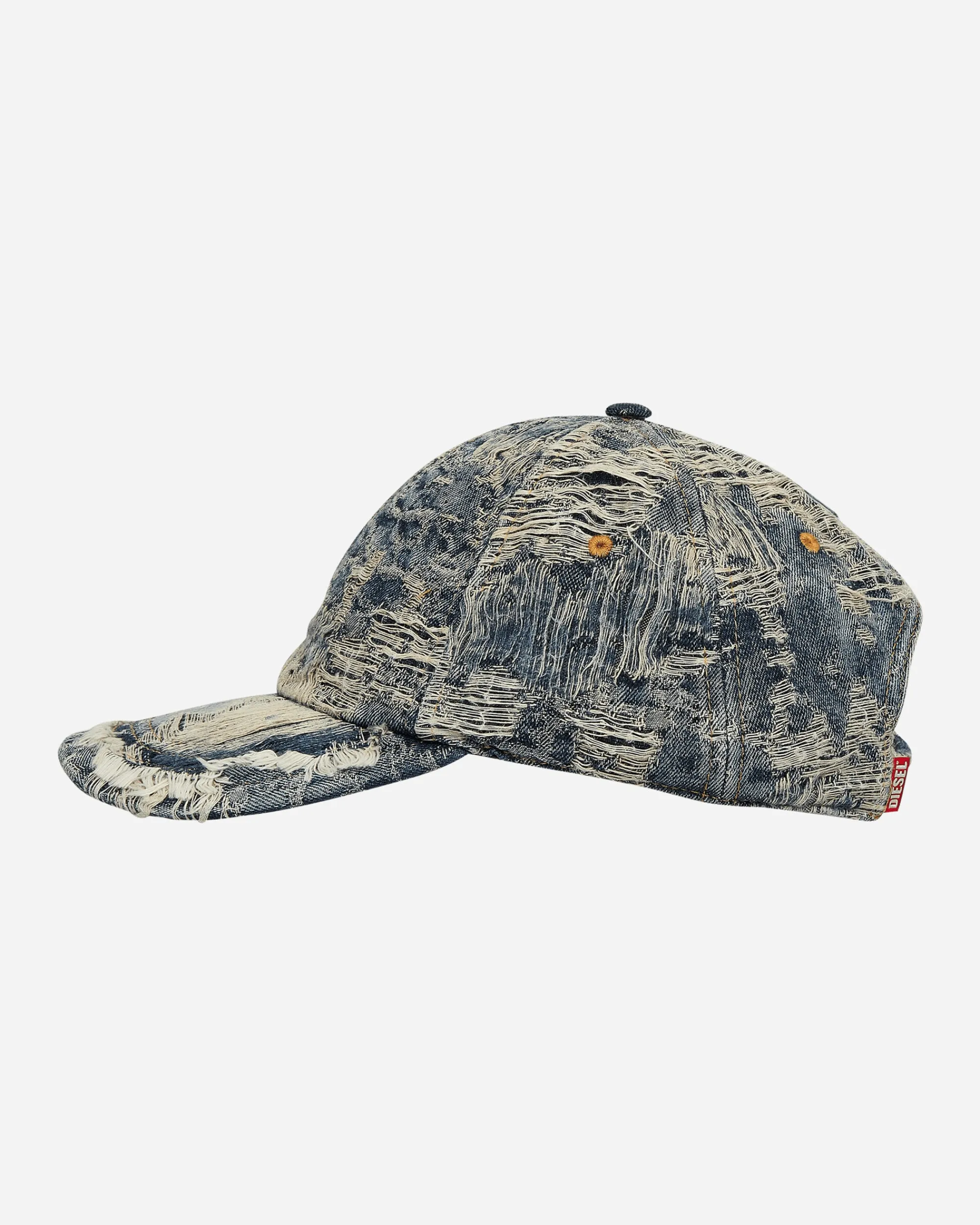 Diesel Hats|Hats^Distressed Denim Baseball Cap Blue