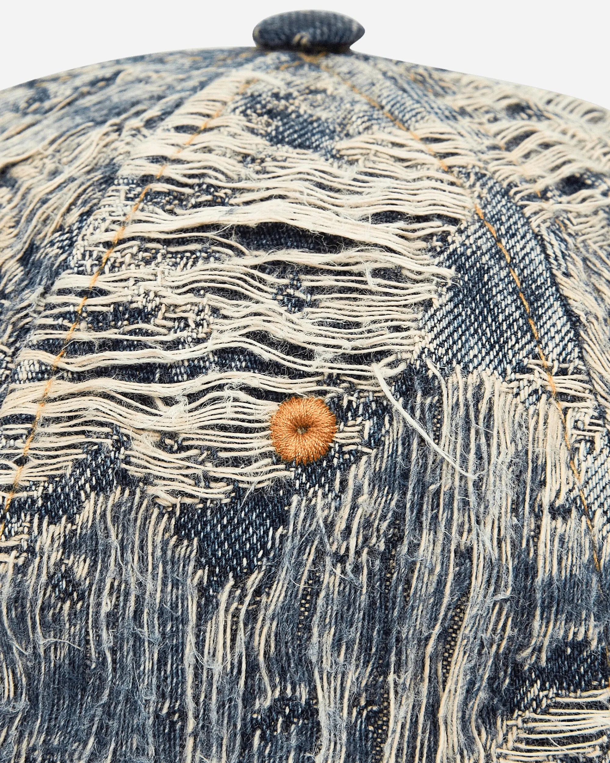 Diesel Hats|Hats^Distressed Denim Baseball Cap Blue