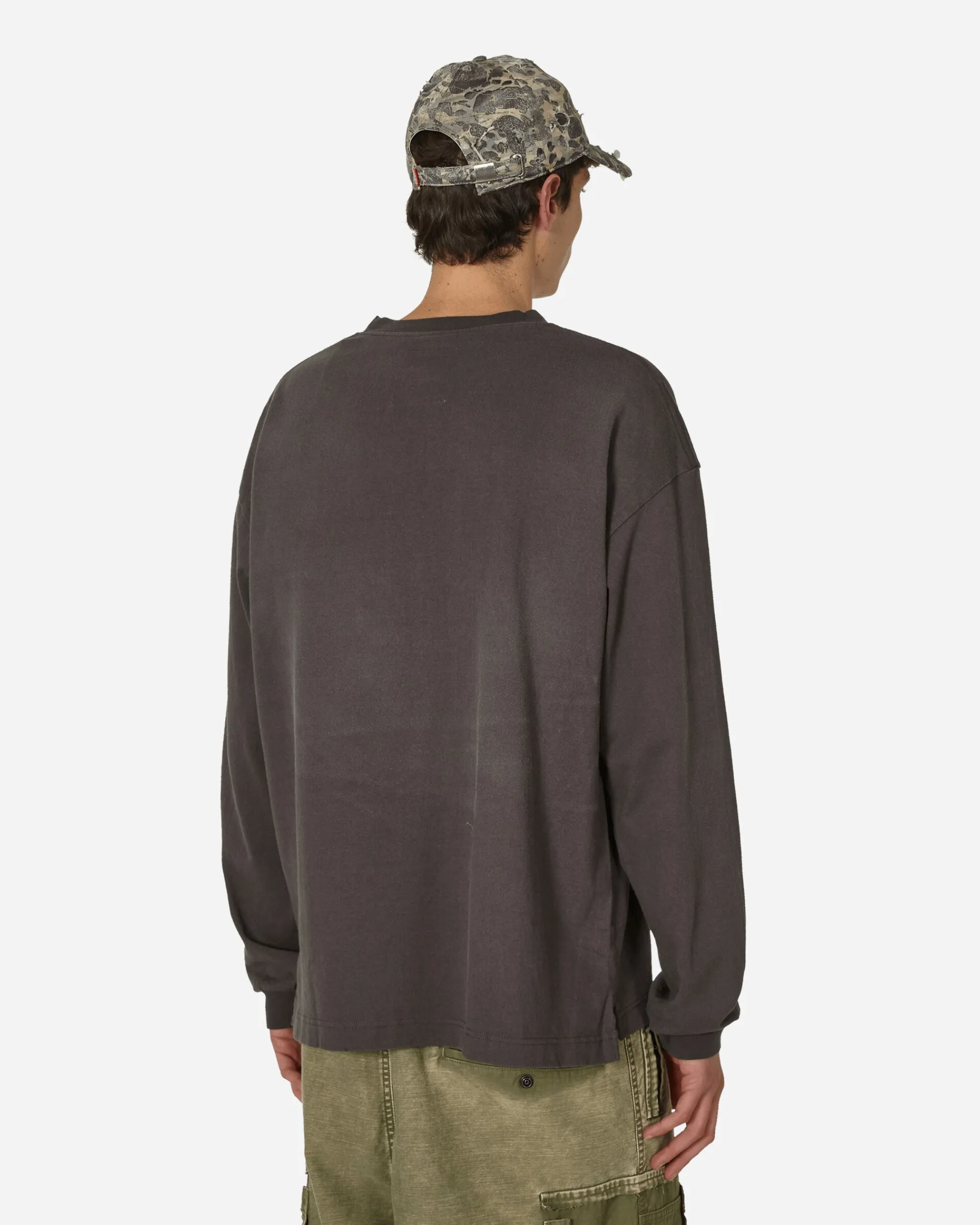 Maison MIHARA YASUHIRO T-Shirts^Distressed Smiley Face Printed Longsleeve T-Shirt Black