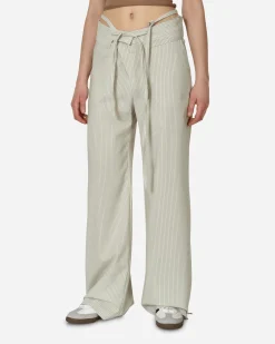 Ottolinger Pants^Double Fold Suit Pants Cream Pinstripe