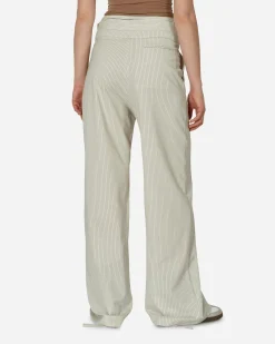 Ottolinger Pants^Double Fold Suit Pants Cream Pinstripe