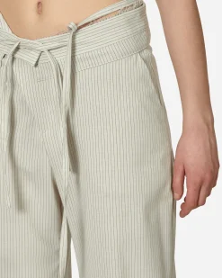 Ottolinger Pants^Double Fold Suit Pants Cream Pinstripe