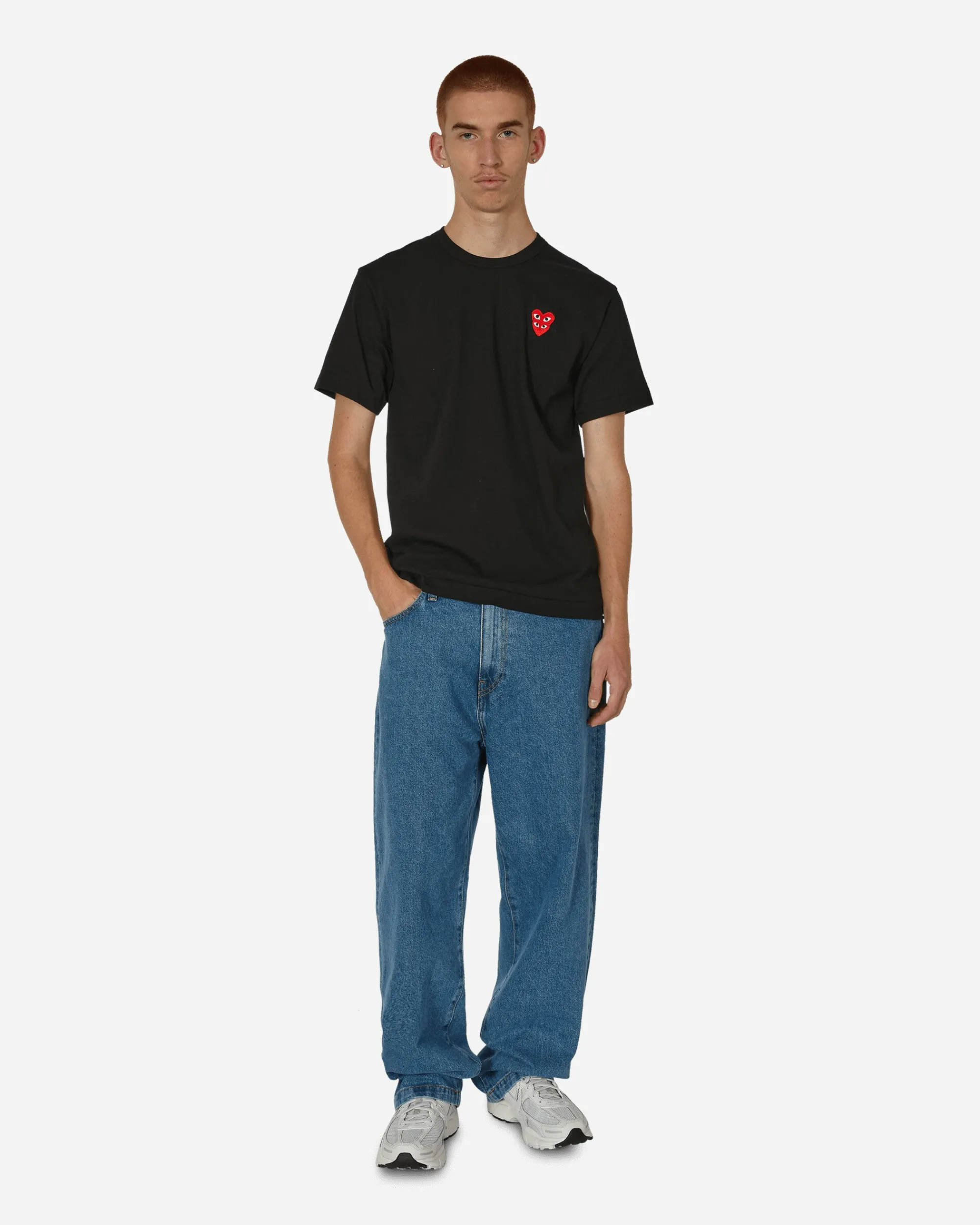 Comme Des Garçons Play T-Shirts^Double Heart T-Shirt Black