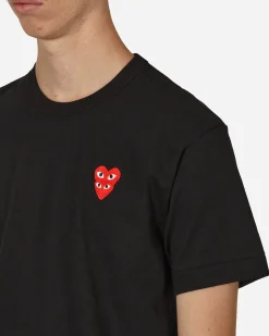 Comme Des Garçons Play T-Shirts^Double Heart T-Shirt Black