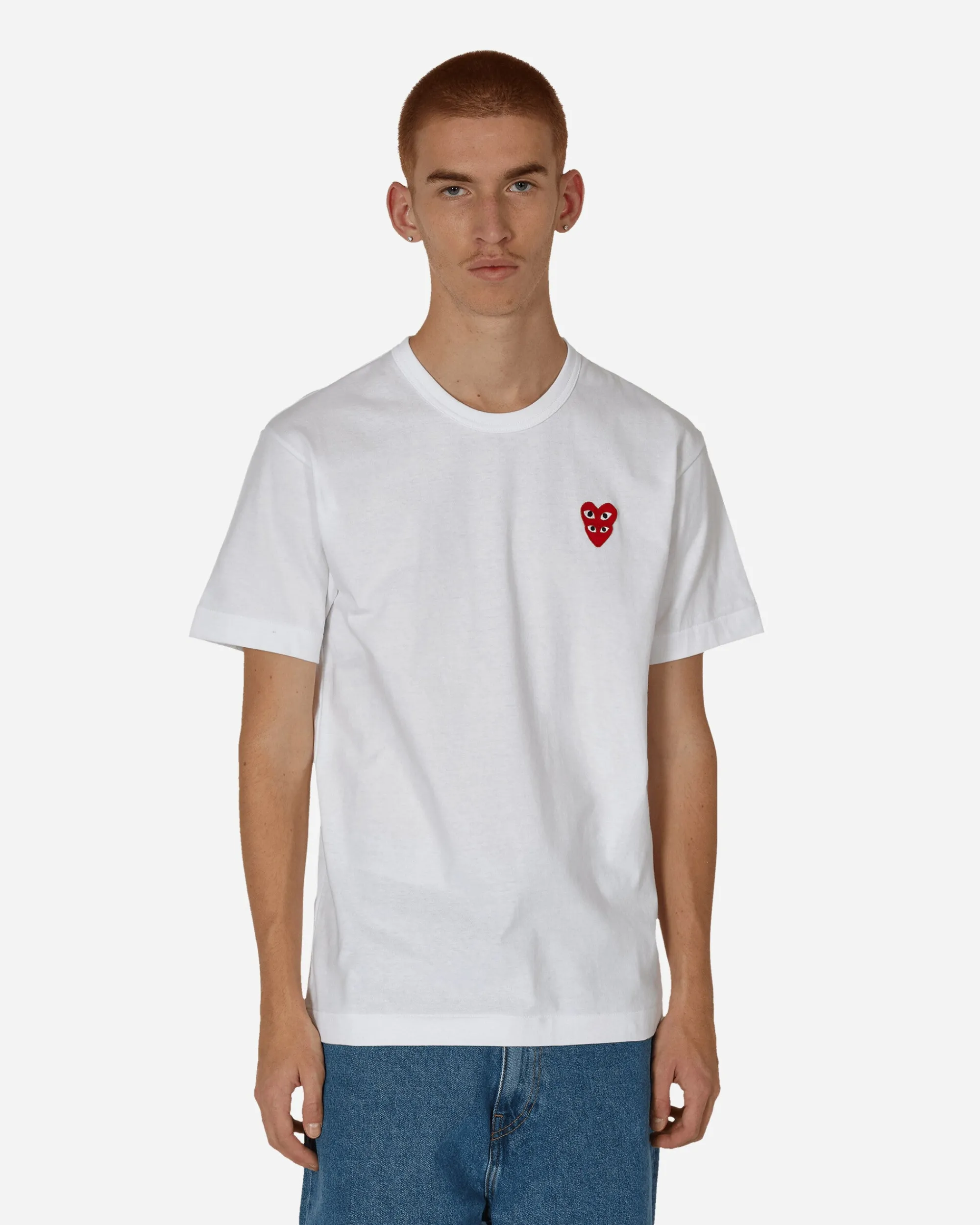 Comme Des Garçons Play T-Shirts^Double Heart T-Shirt White