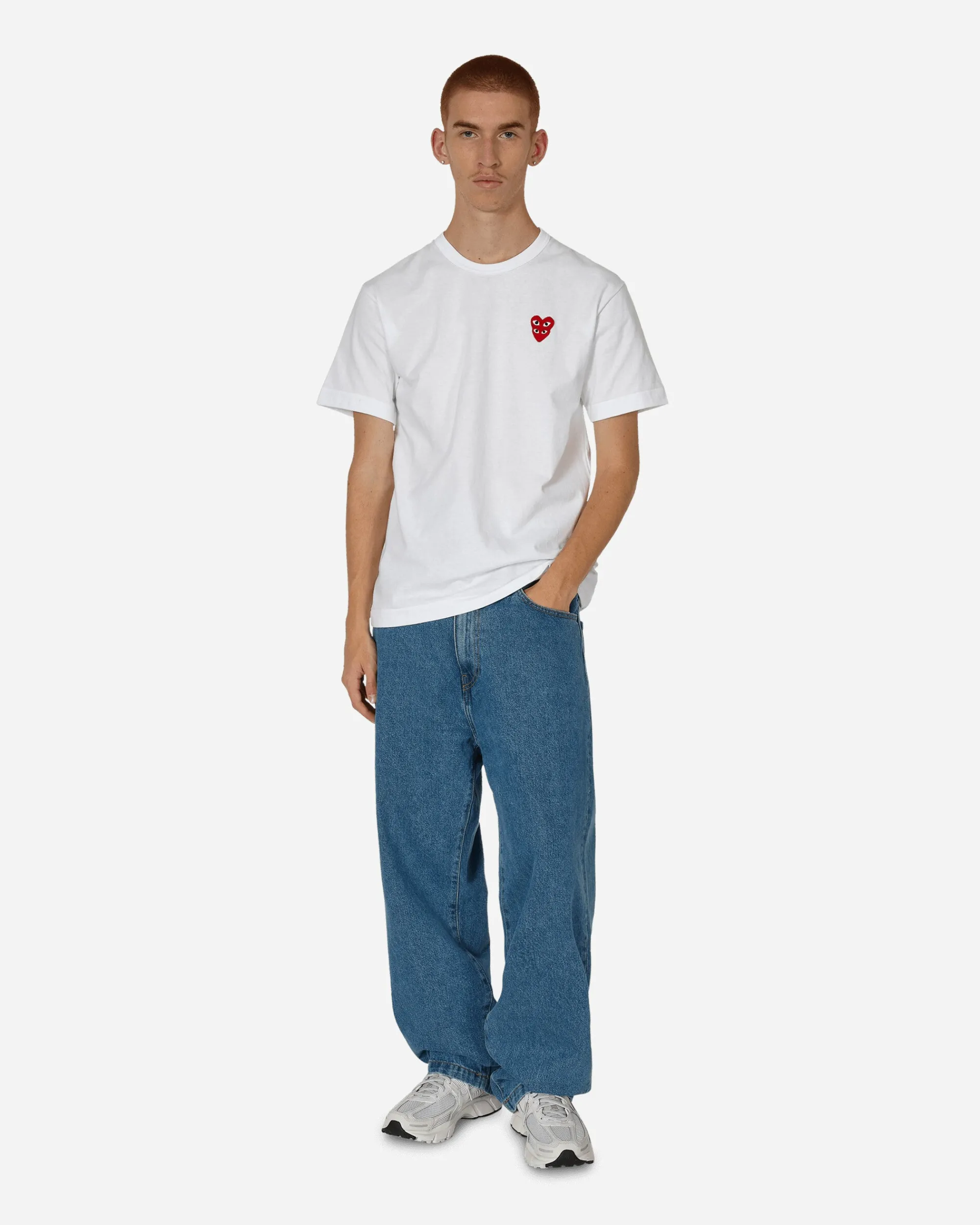 Comme Des Garçons Play T-Shirts^Double Heart T-Shirt White