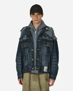 Maison MIHARA YASUHIRO Coats And Jackets^Double Layered Denim Hooded Jacket Indigo