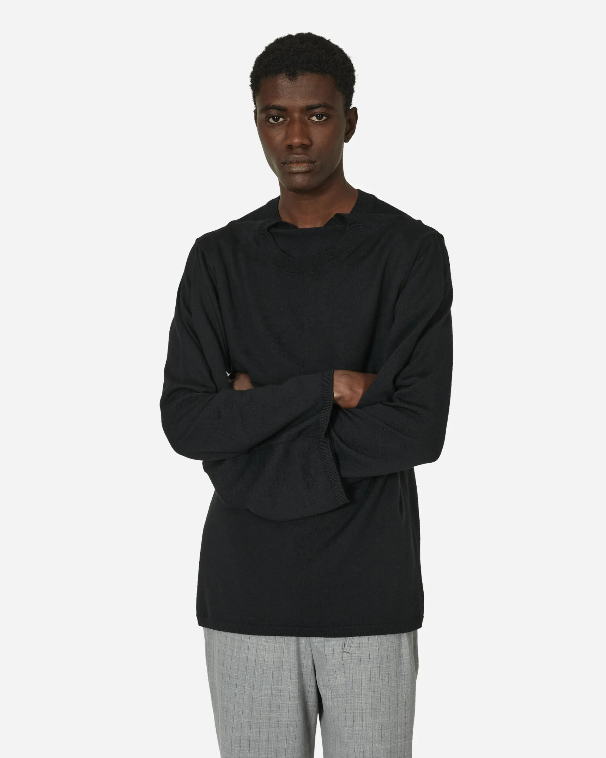 Comme Des Garçons Homme Plus Knitwear^Double Neck Wool Sweater Black