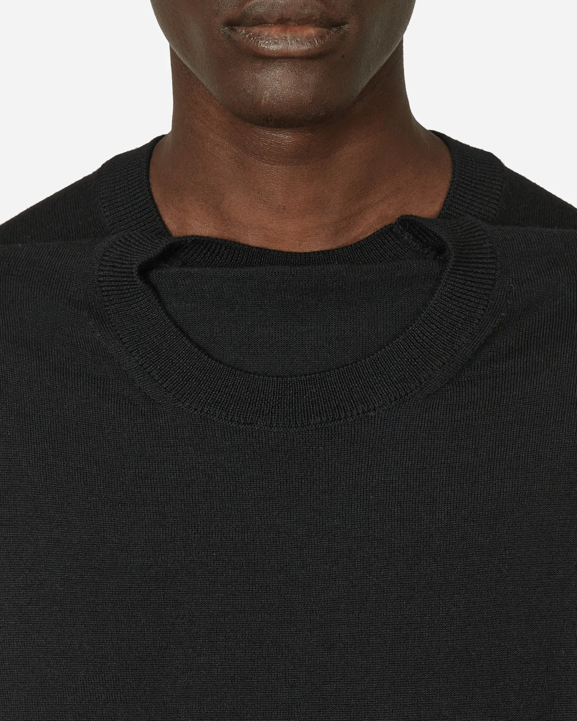 Comme Des Garçons Homme Plus Knitwear^Double Neck Wool Sweater Black
