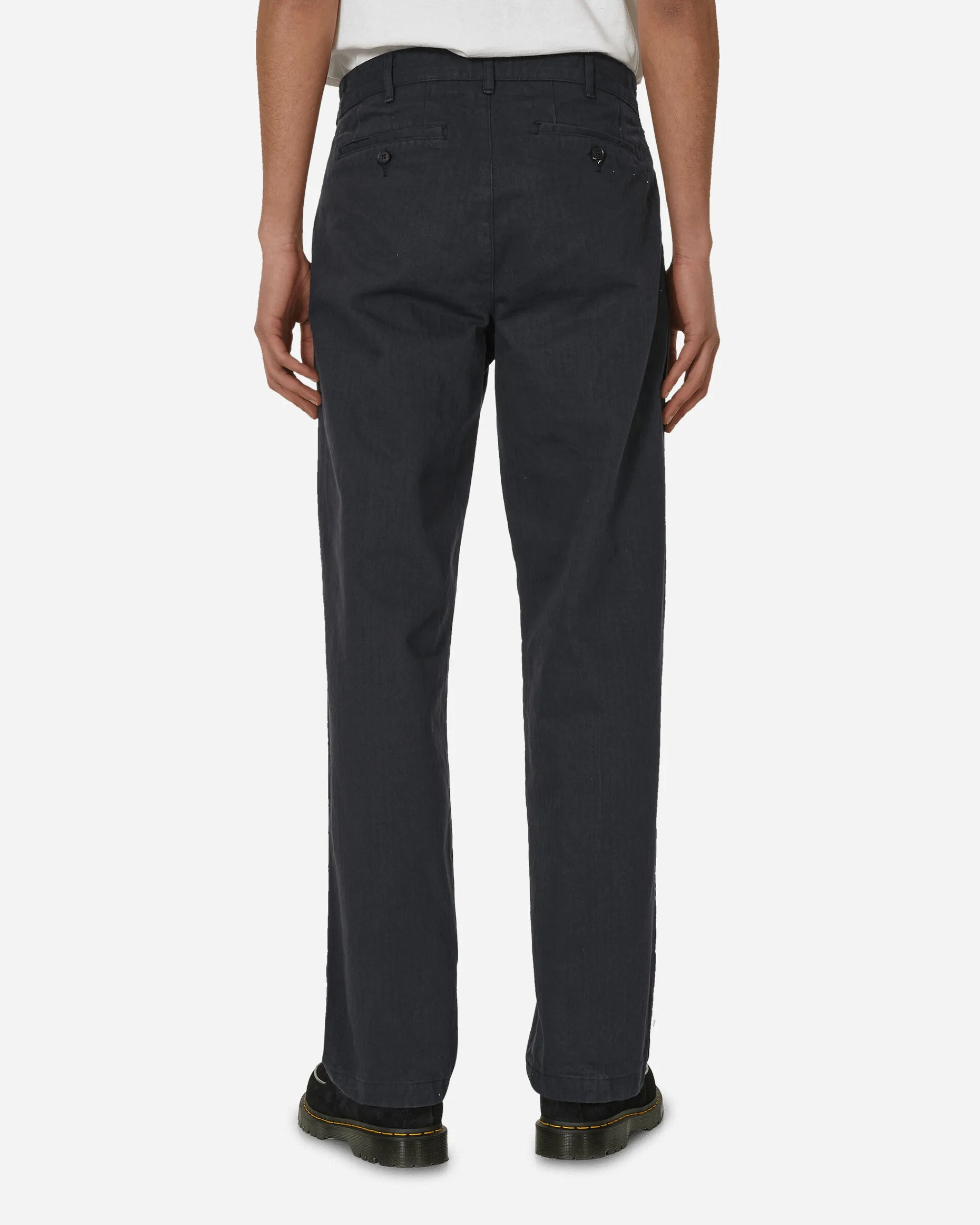 Noah Pants^Double-Pleat Herringbone Pant Navy