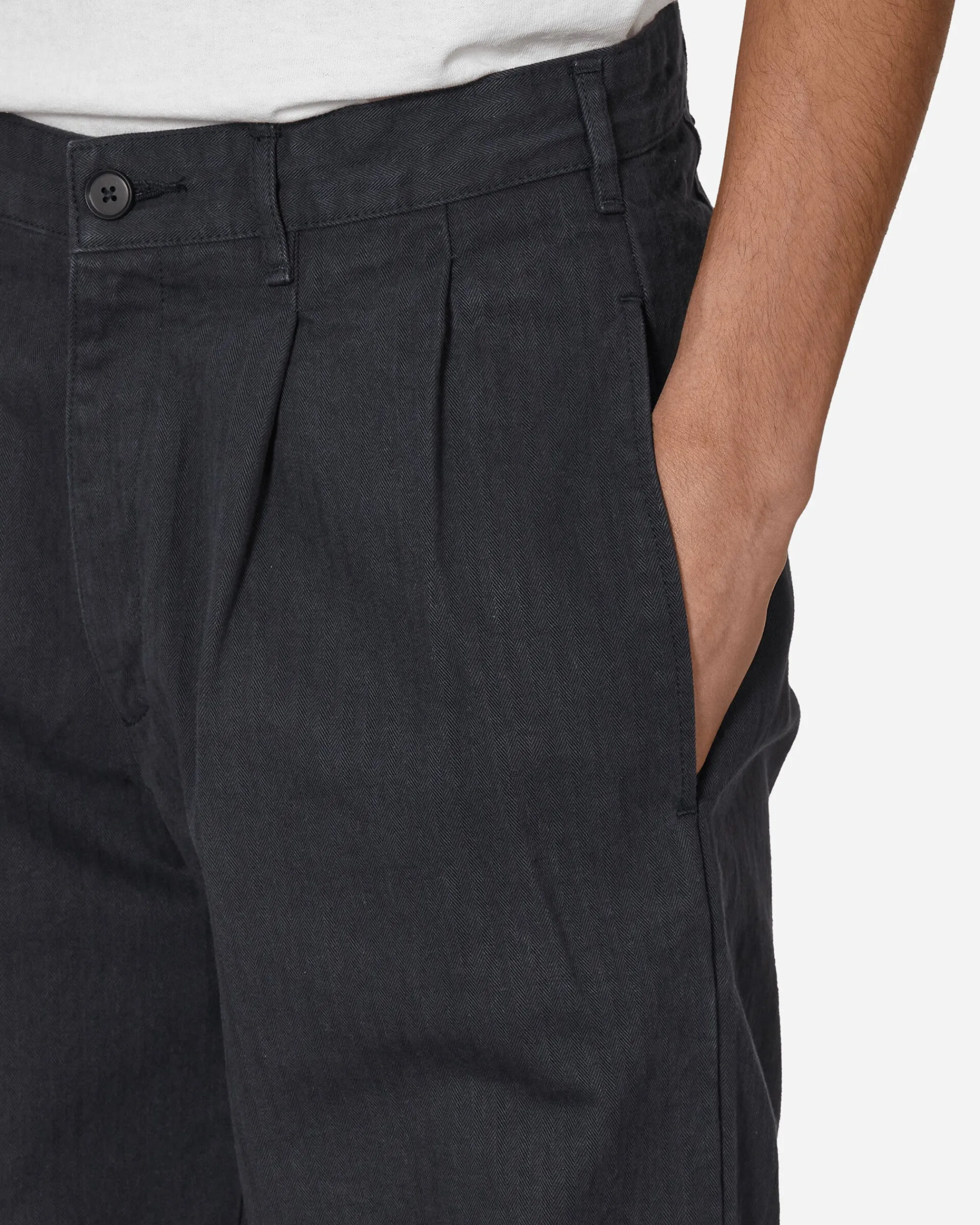 Noah Pants^Double-Pleat Herringbone Pant Navy