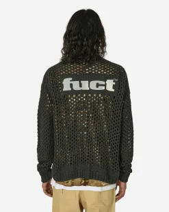 FUCT Knitwear^Drop Stitch Cardigan Dark Grey