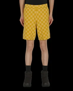 Bode Shorts^Duotone Checkerboard Shorts Yellow